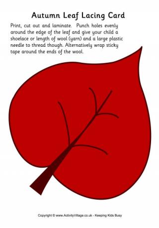 Autumn Leaf Lacing Card