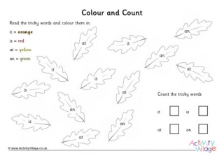 Autumn Tricky Word Colour and Count