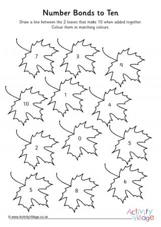 Autumn Leaves Number Bonds to 10