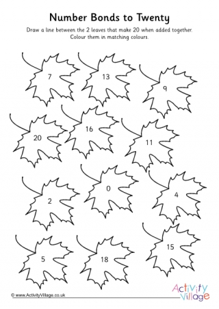 Autumn Leaves Number Bonds to 20
