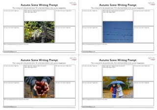 Autumn Scene Writing Prompt Worksheets