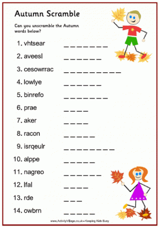 Autumn Scramble Puzzle