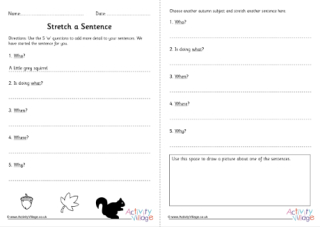 Autumn Stretch a Sentence Worksheet
