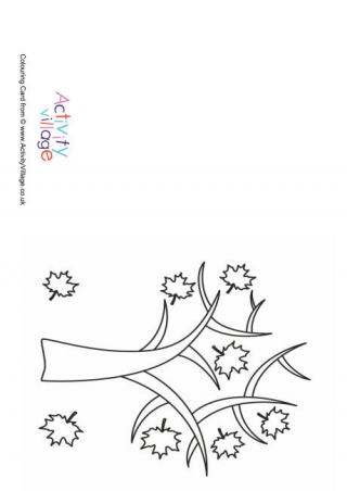Autumn Tree Colouring Card