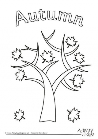 Autumn Tree Colouring Page