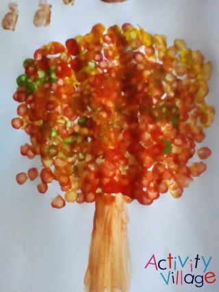 Autumn Tree Dot Painting 