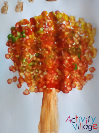 Autumn Tree Dot Painting 