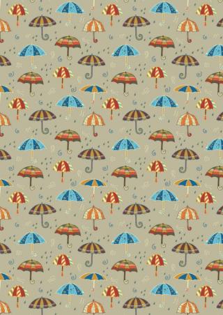 Autumn Umbrellas Scrapbook Paper