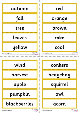 Autumn Word Cards