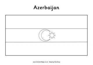 Azerbaijan Colouring Flag