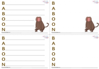 Baboon Acrostic Poem Printable