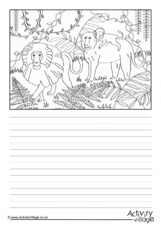 Baboons Scene Story Paper