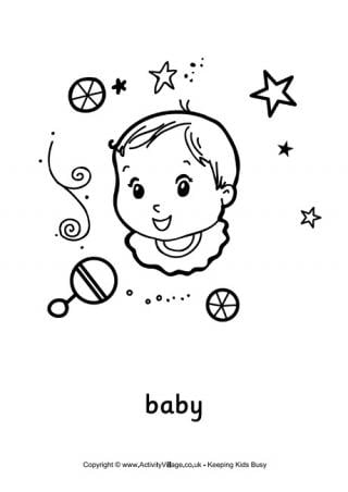 Baby Design Colouring Page