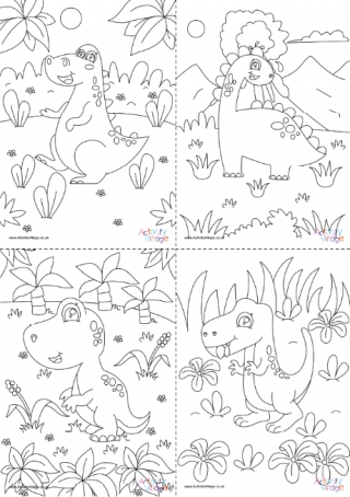 Baby dinosaurs colouring batch 1 - detailed