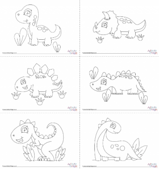 Baby Dinosaurs Colouring Batch 2 - Simple