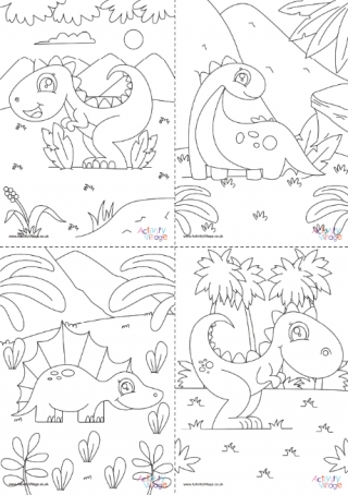 Baby dinosaurs colouring batch 2 - detailed