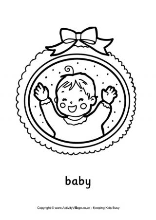 Baby Frame Colouring Page