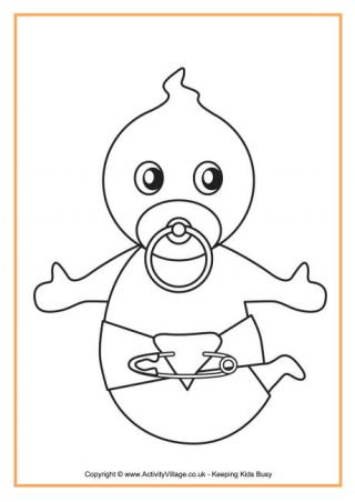 Baby ghost colouring page
