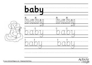 Baby Handwriting Worksheet