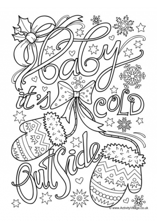 Baby It's Cold Outside Colouring Page