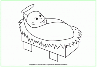 Baby Jesus Colouring Page