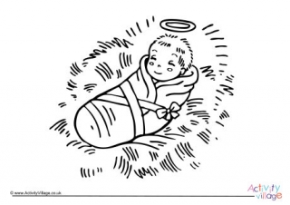 Baby Jesus Colouring Page 2