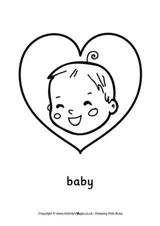 Baby Love Colouring Page