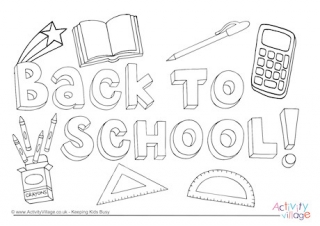 Back To School Colouring Page