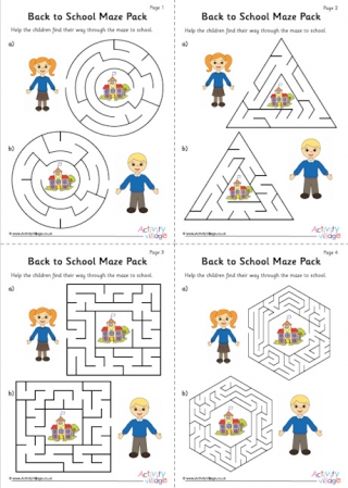 Back to School Maze Pack