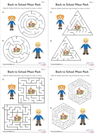 Back to School Maze Pack