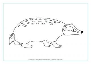 Badger Colouring Page 2
