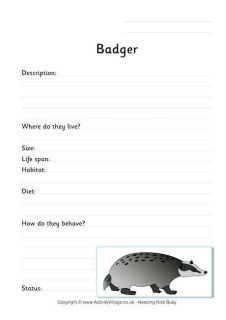 Badger Worksheets