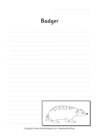 Badger Writing Page