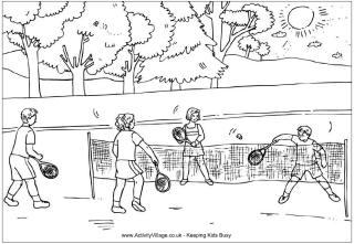 Badminton Colouring Page