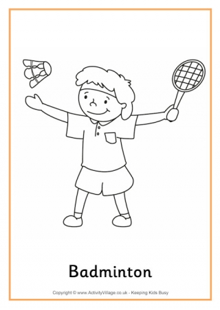 Badminton Colouring Page 2