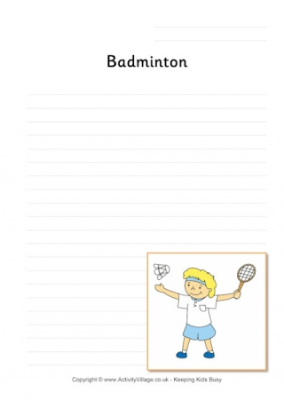 Badminton Writing Page