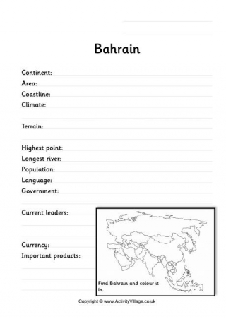 Bahrain Fact Worksheet