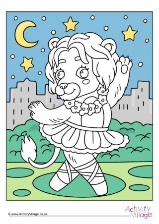 Ballet Lion Colour Pop Colouring Page