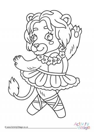 Ballet Lion Colouring Page 1