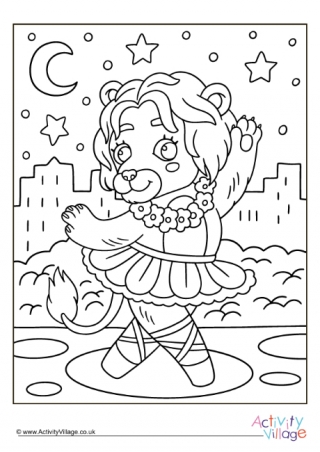 Ballet Lion Colouring Page 2