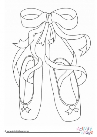 Ballet Shoes Colouring Page