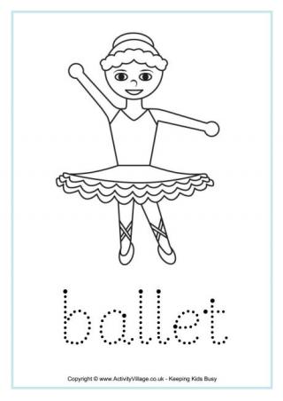 Ballet Word Tracing Worksheet