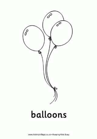 Balloons Colouring Page