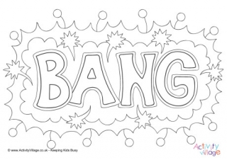 Bang Colouring Page