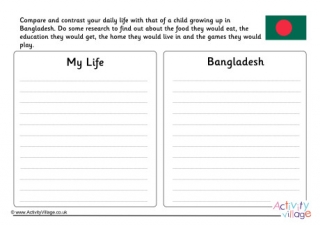Bangladesh Compare and Contrast Worksheet