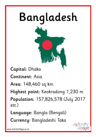 Bangladesh Facts Poster