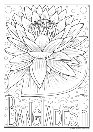 Bangladesh National Flower Colouring Page