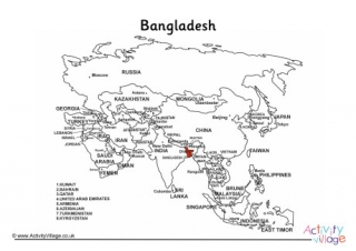 Bangladesh on map of Asia