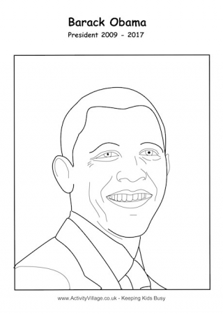 Barack Obama Colouring Page  