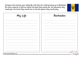 Barbados Compare and Contrast Worksheet